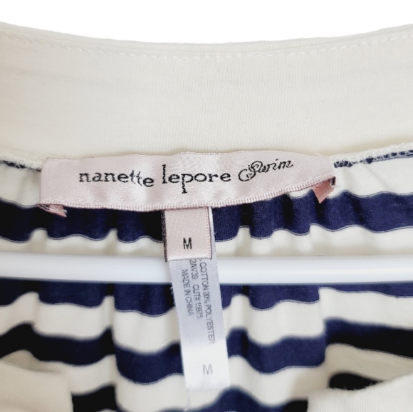 Nanette Lepore Swim Blue Cream Red Nautical Grommet Striped Swim Coverup - Picture 7 of 14